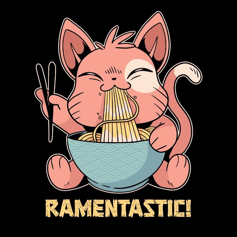 Lustige Ramen Lebensmittel Nudeln Japanisch Anime