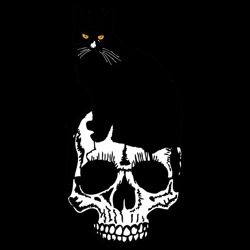 schwarze Katze Schädel des Todes Schädel Halloween
