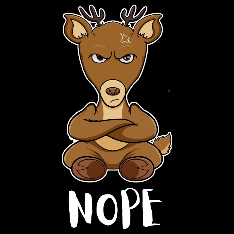 Nope Funny Lazy Deer