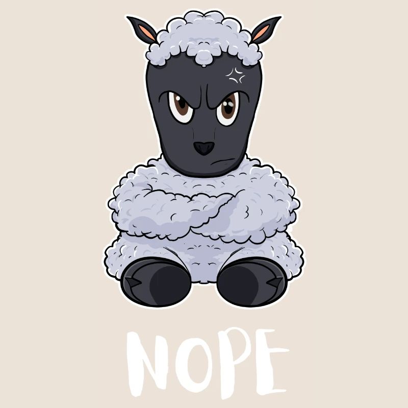 Nope Lamb I Funny Lazy Sheep