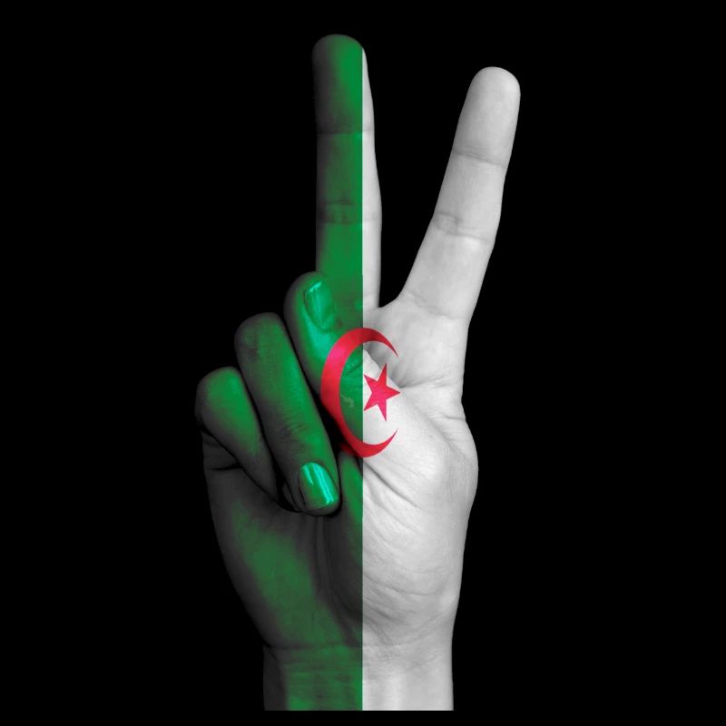 Drapeau Algérien signe victoire
