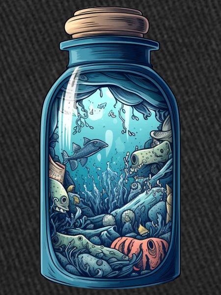 Ocean Bottle Drawing