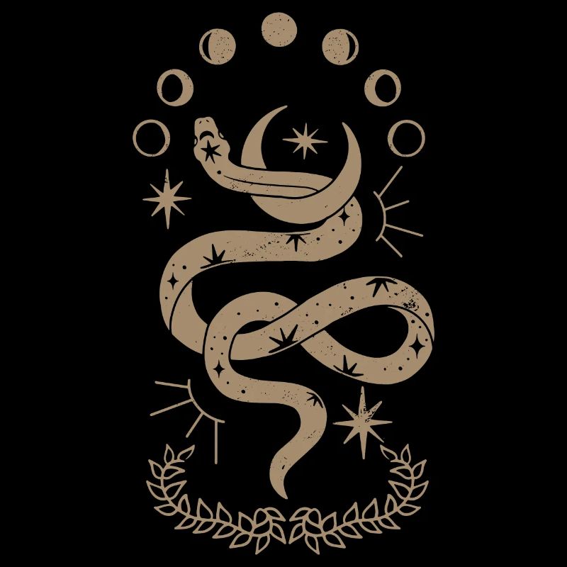 Serpent Céleste Lune Mystique Gothique