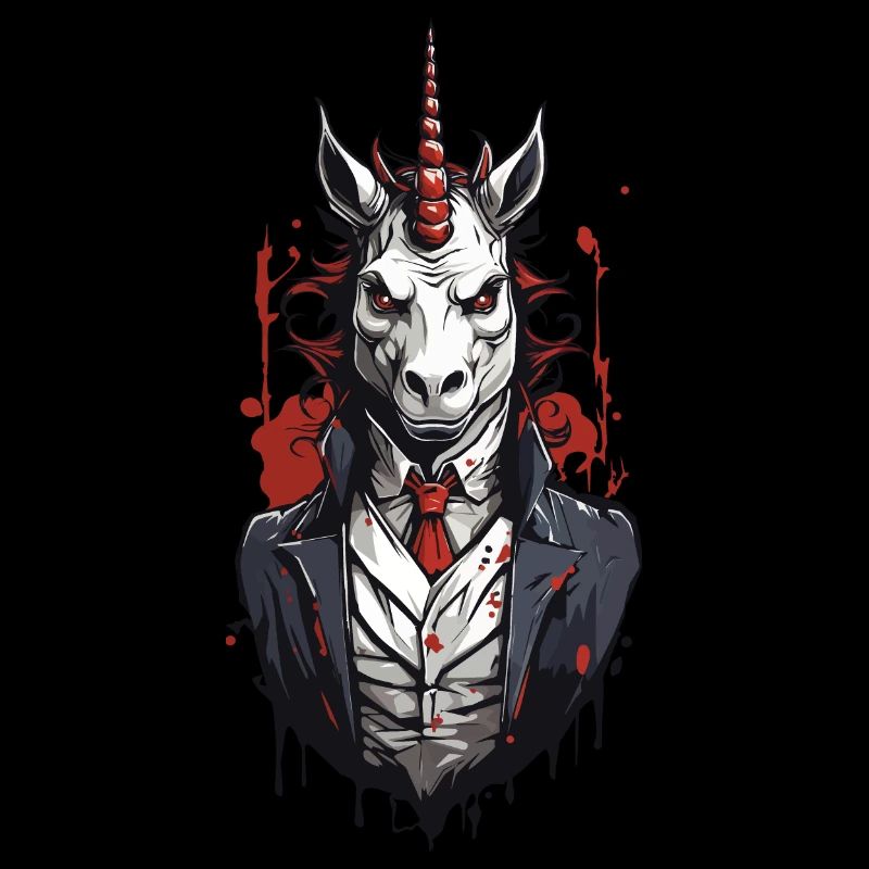 Düsteres Vampir Einhorn Halloween Design