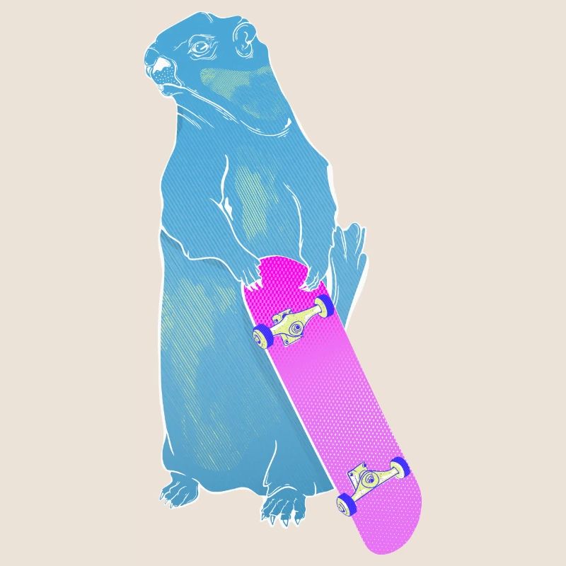 Murmeltier Woodchuck oder Murmeltier Skateboarding