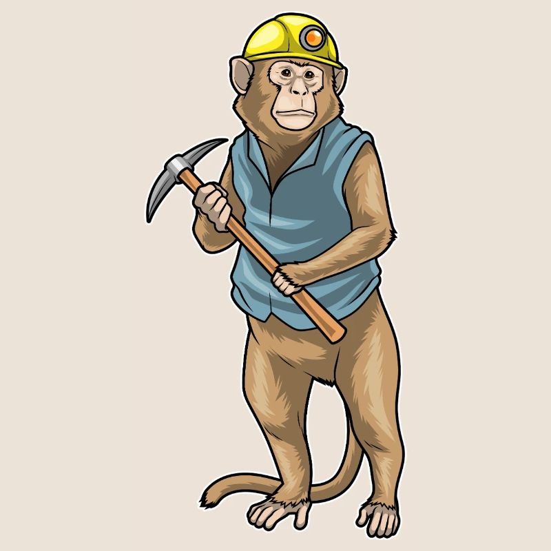 Monkey Miner Pioche Exploitation minière