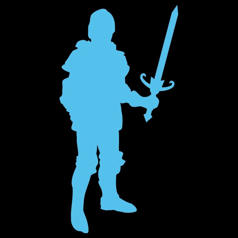 Silhouette de chevalier bleu