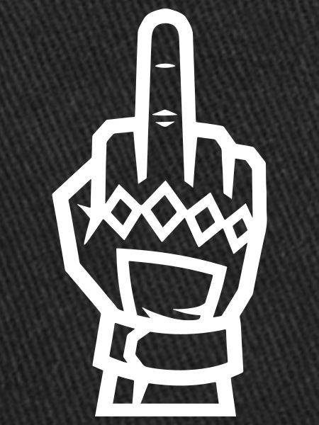 Mittelfinger Handschuh Weiß Kontur Symbol