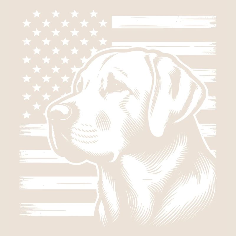 Labrador Retriever Lab avec drapeau américain