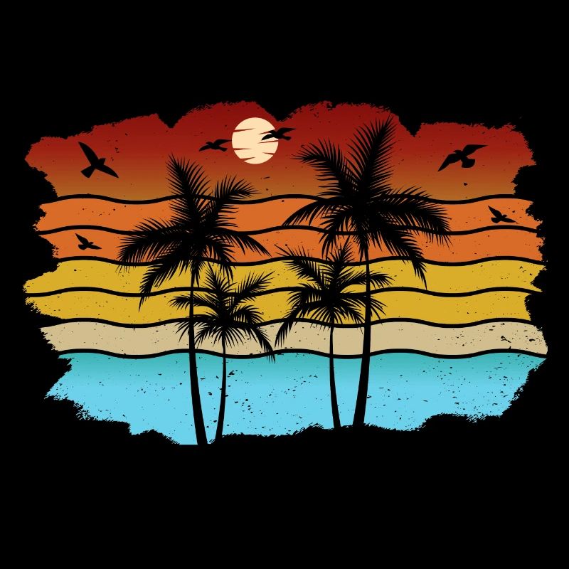 Sunset beach summer gift beach retro
