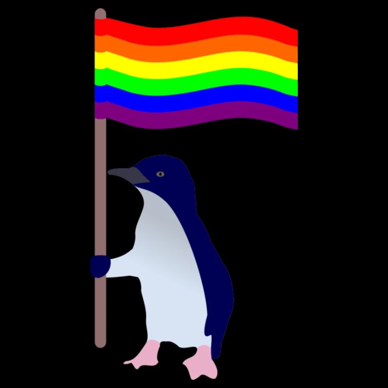 Pingouin avec le drapeau LGBT