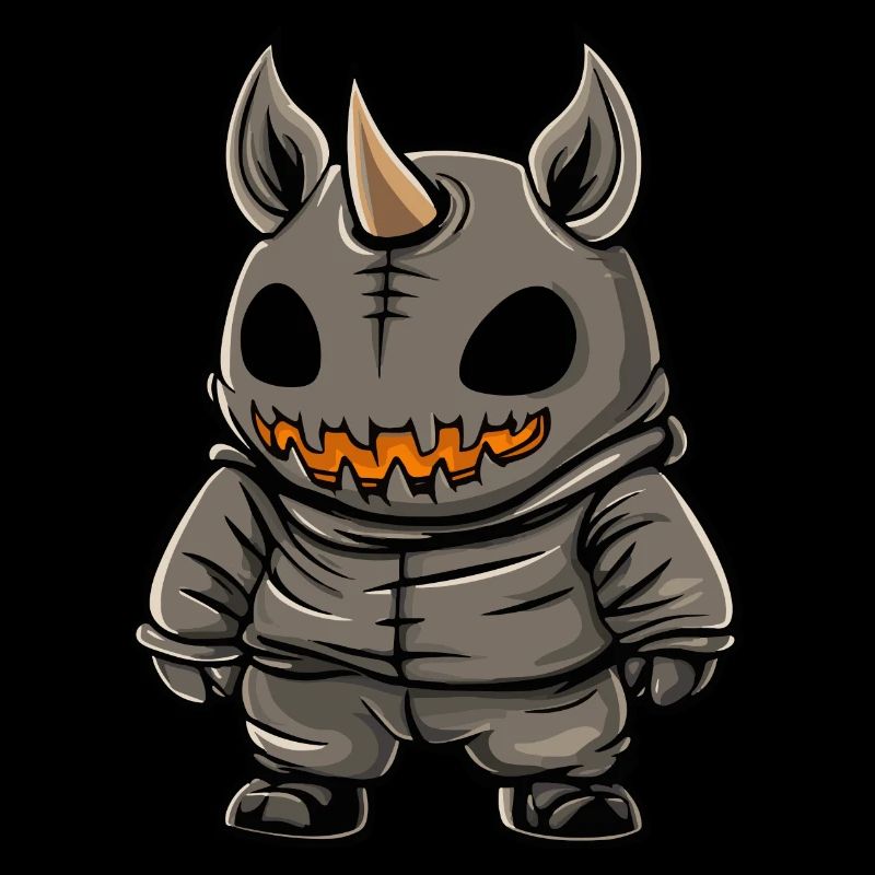 Rhino Halloween Comic Funny