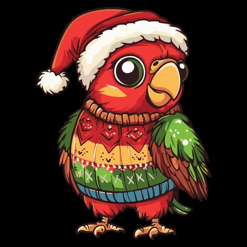 Bande dessinée de Noël perroquet