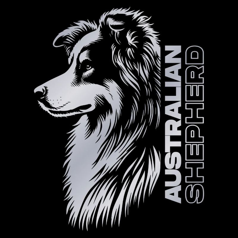Australian Shepherd Portrait | Aussiekopf silber
