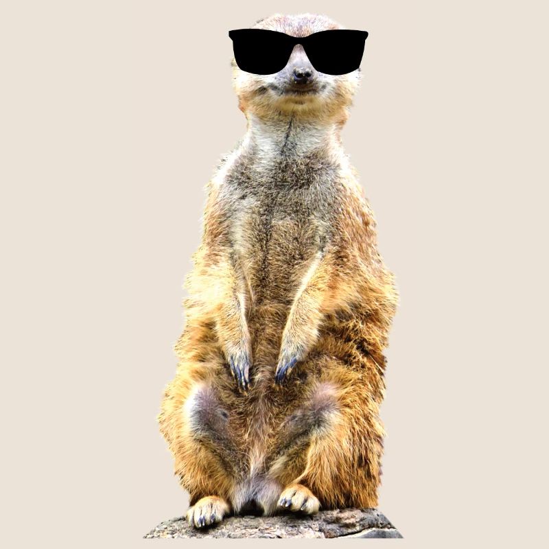 Erdmännchen cool drollig witzig mit Sonnenbrille