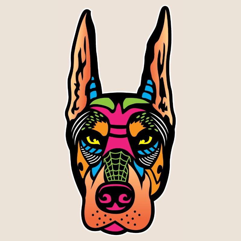 Schädel Dobermann. Maler Gift