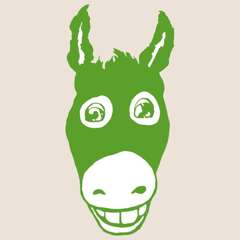 Vert âne souriant