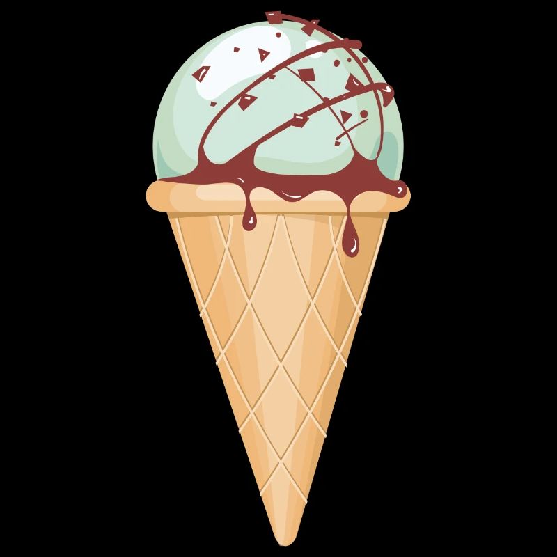 Cornet de crème glacée aux pépites de chocolat à la menthe