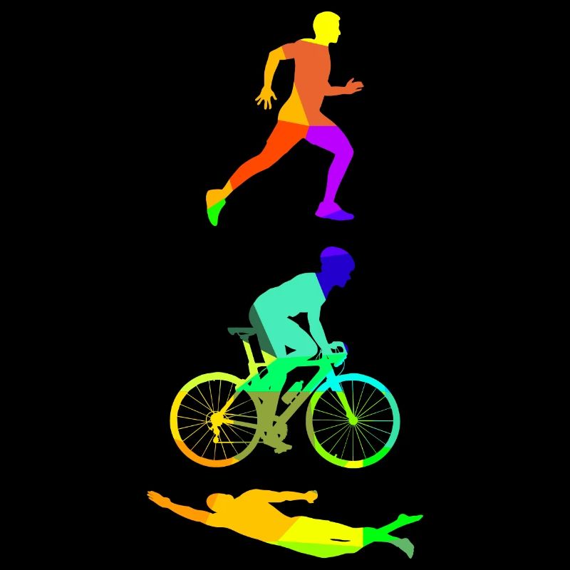 Triathlon Rainbow Colors Polygon Sport