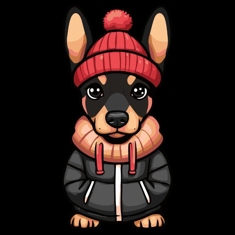 Doberman Chien Hiver