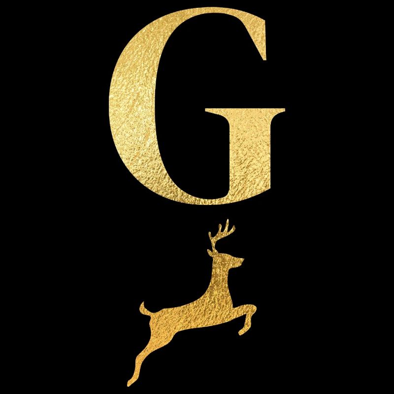 Buchstabe g goldener Hirsch - Geschenkidee