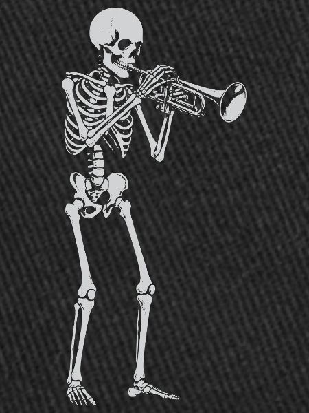 Skeleton spielt Trompete