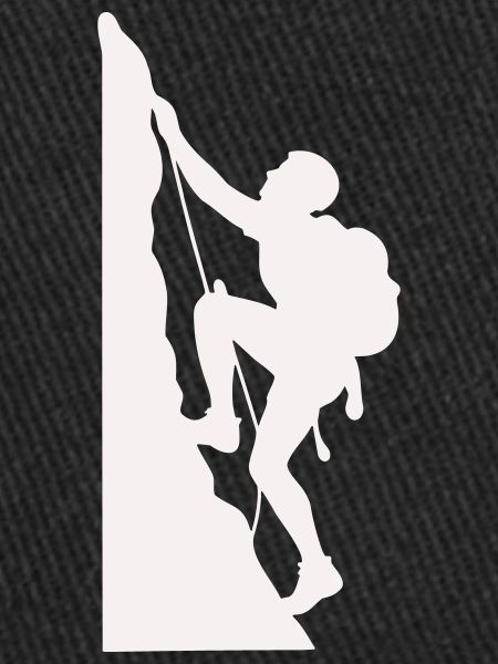 Klettersilhouette am Felsen