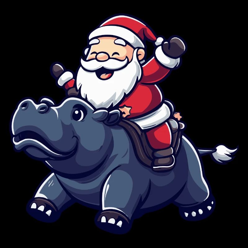 Nilpferd Weihnachtsmann