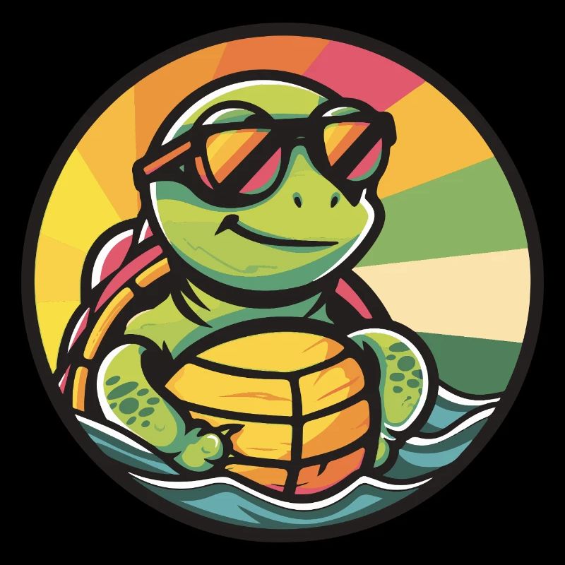 Schildkröte Comic Cool Sommer