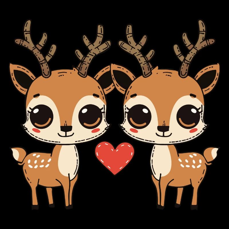 Couple de cerfs Saint-Valentin