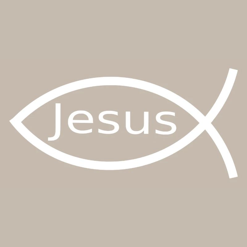 Jesus Fish White Ichthys Fish Jesus