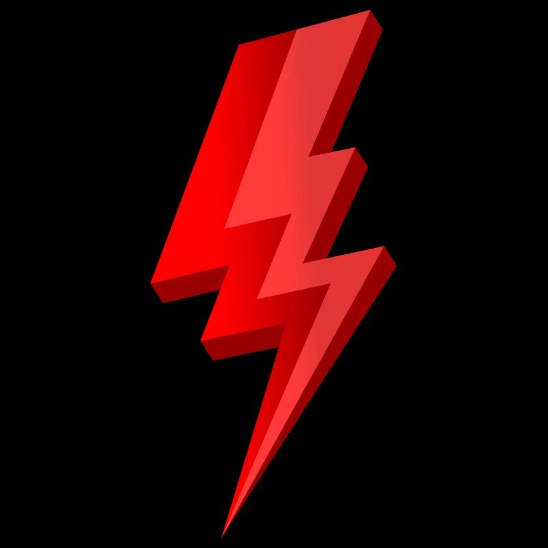 3D red lightning with glossy effect