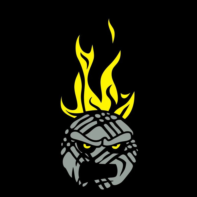 petanque face cartoon flame13 feroce