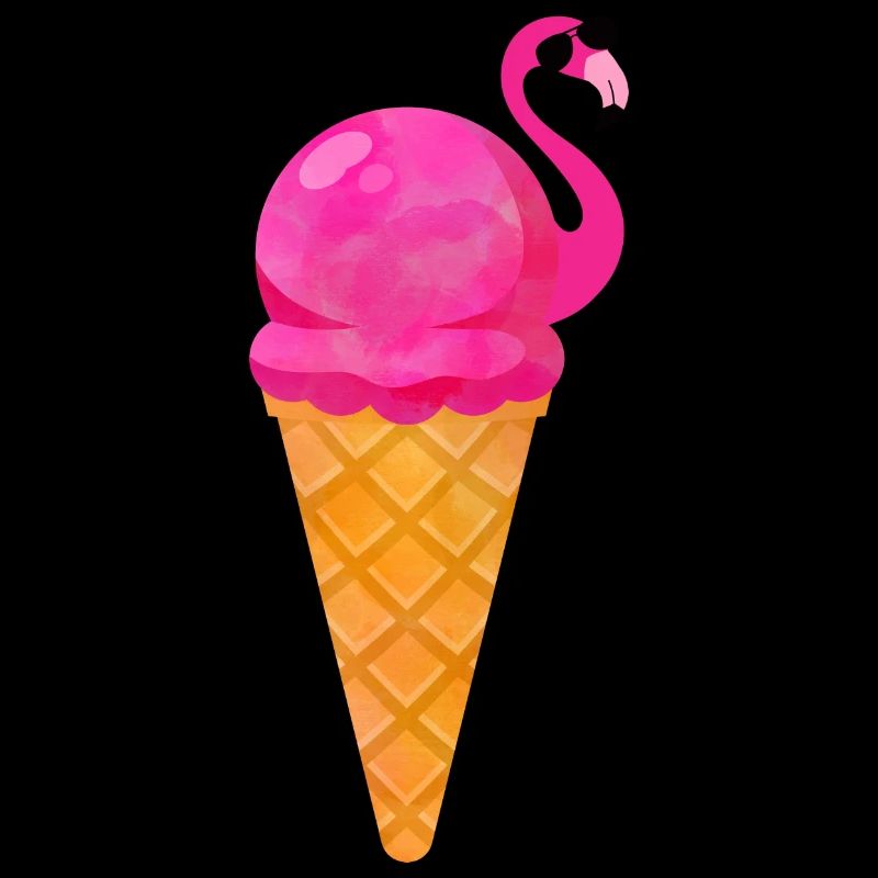 Ice Eiscreme Waffeleis Eiskugel Flamingo Eis