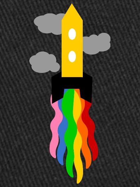 rainbow launching spaceship