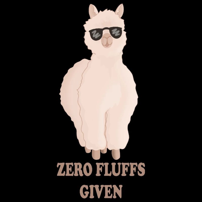 Zero Fluffs Given – Fluffy Alpaca with Sun Brush
