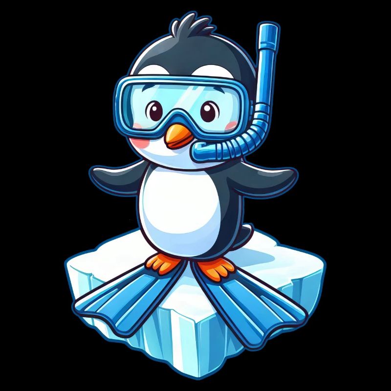 Süßer Pinguin Taucher Cartoon Eisscholle