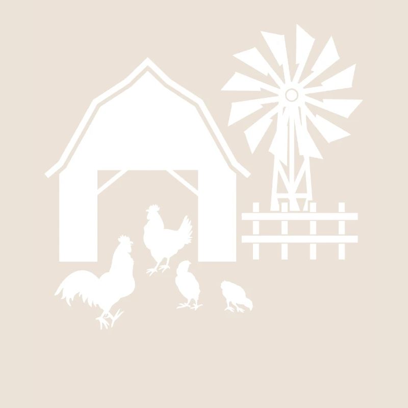 Scheune mit Huhn -