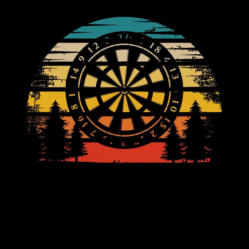 Retro Sonne - Dartscheibe -