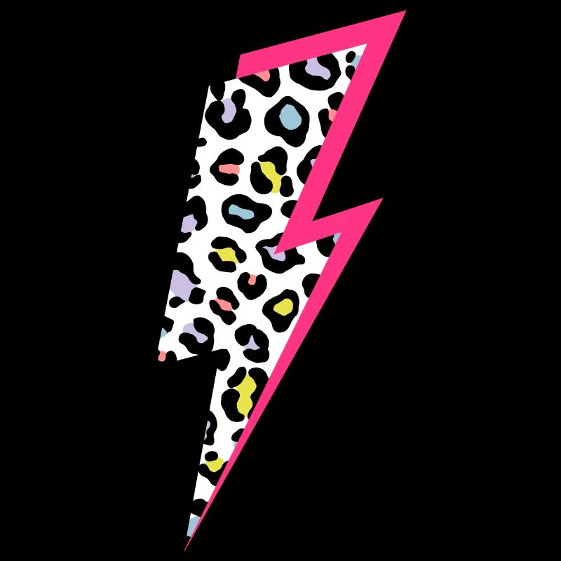 Lightning Leopard Pattern Pastel Colors with Neon Pink