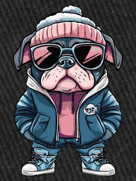 Bulldog Dog Winter Comic