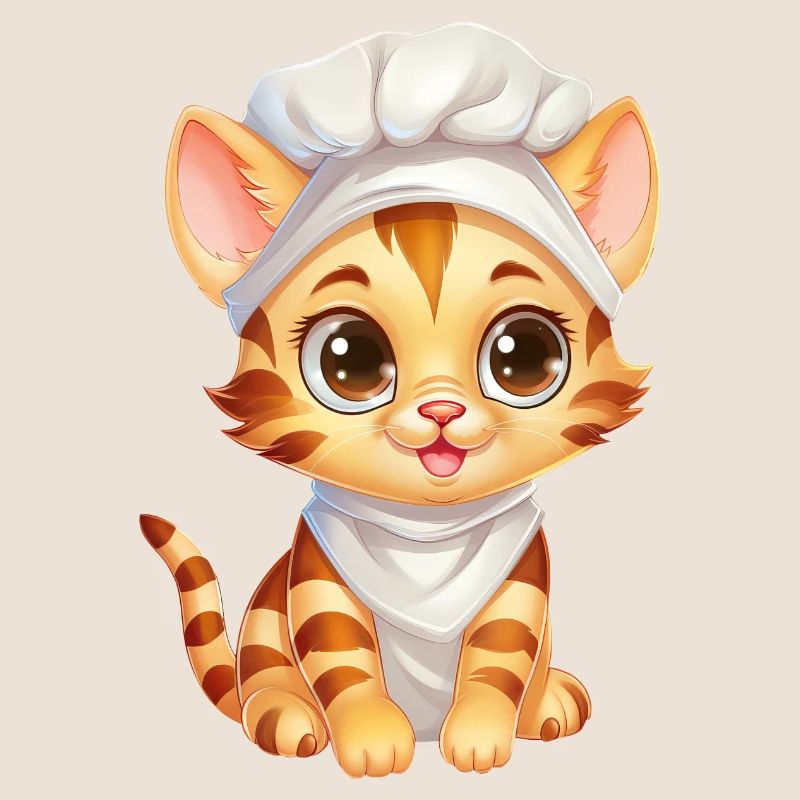 Mignon chat du Bengale Chef Comic Design