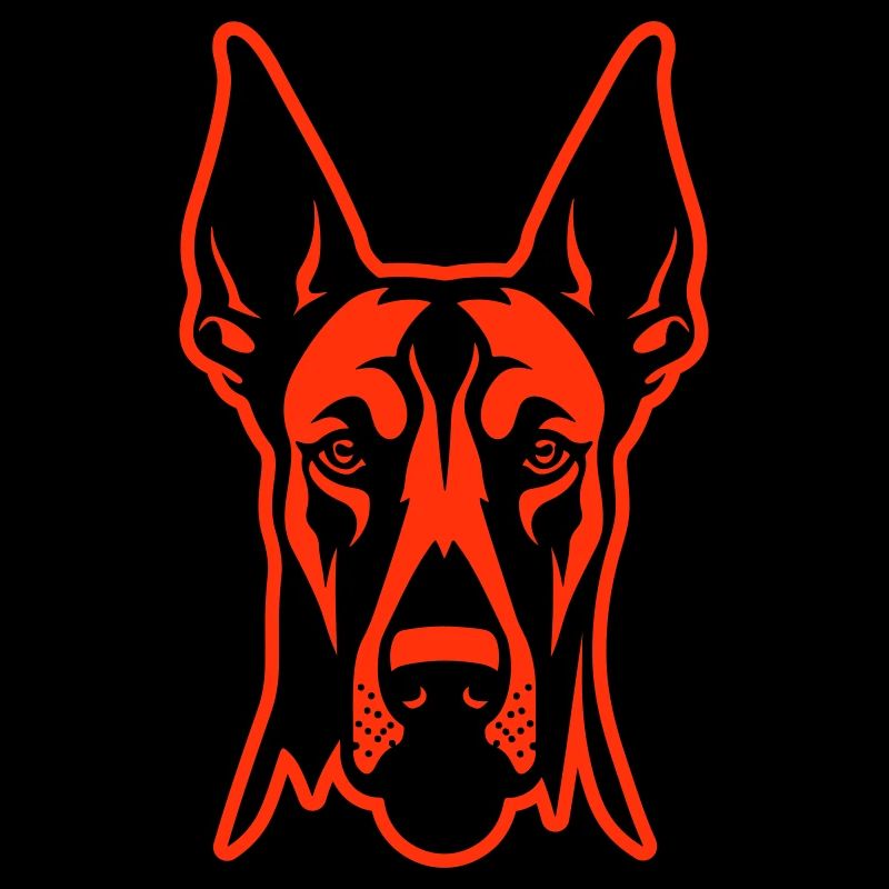 Tête de chien Doberman