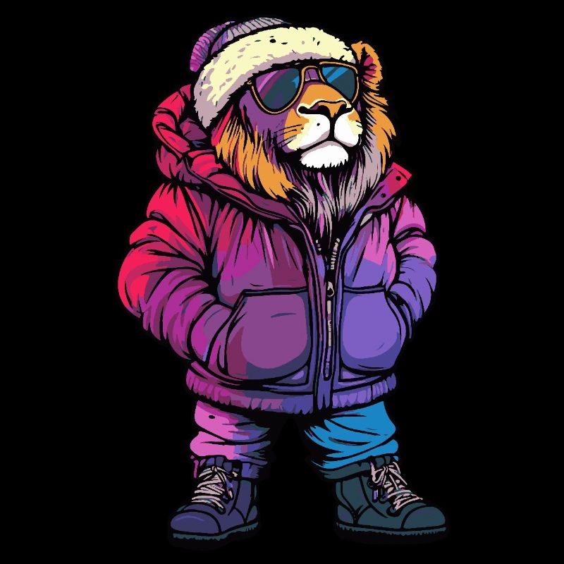 Lion Funny Winter
