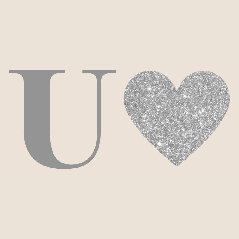 Silver Heart Letter u