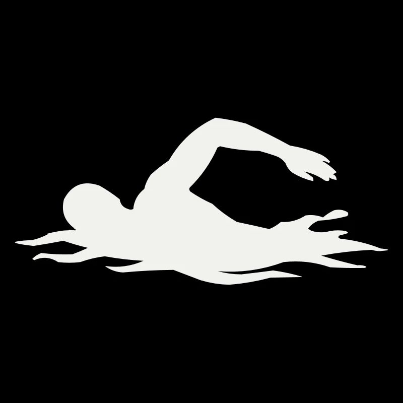 Schwimmer-Silhouette im Wasser