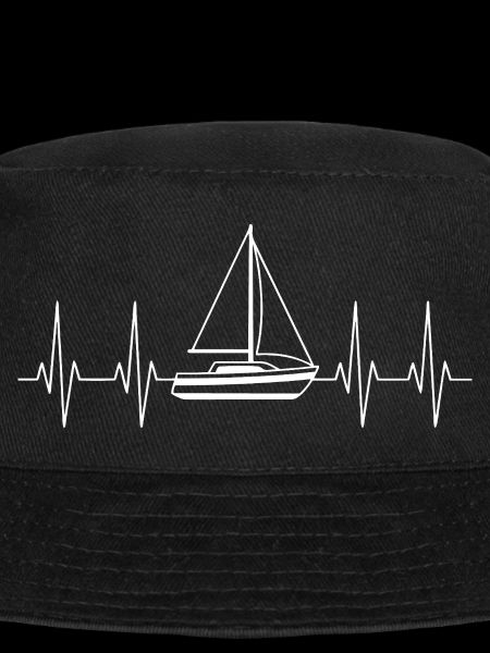 Heartbeat with sailboat ship