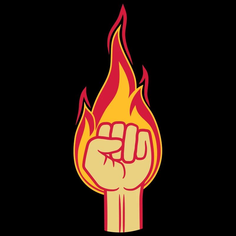 fire flame burning hot fist revolution hand s