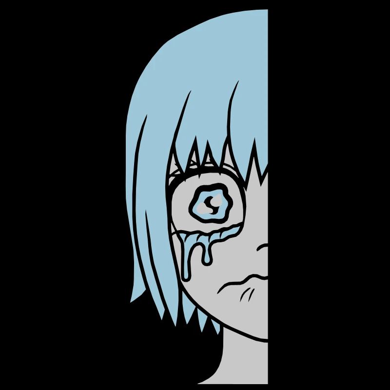 Half sad girl face