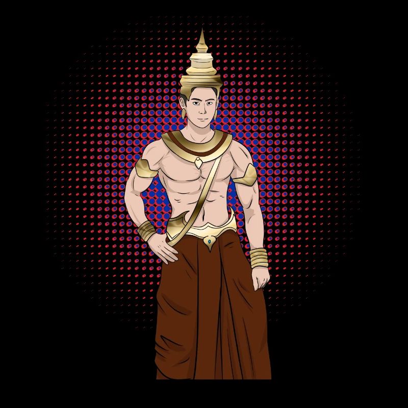 Cambodge Guerrier Khmer Épée Drapeau I Cadeau